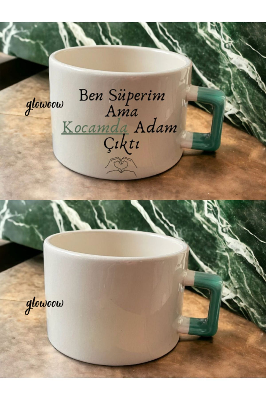 Kocam Da Kocam Kupası, Kahve Kupası, Yeşil Kupa, Siyah Kupa, Kupa Bardak, Çeyiz Için, Kocamda Kocam