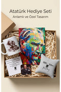 Atatürk Temalı Hediye Kutusu- 23 Nisan Hediyesi Puzzle,Kupa,Magnet,Bardak Altlığı