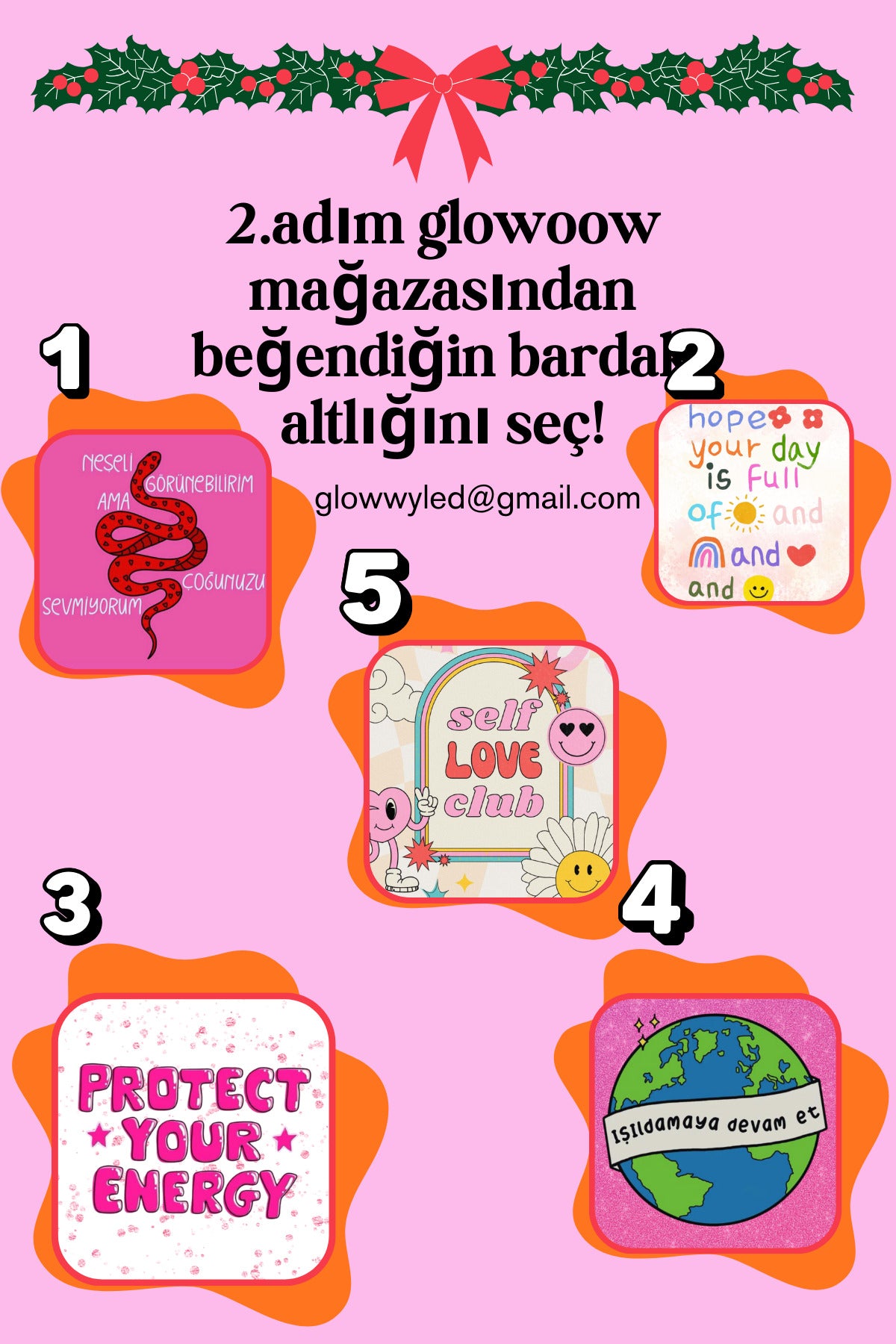 Hediye Kutunu Kendin Tasarla | Kupa, Bardak Altlığı, Motto Kart, Ayıcık, Sıcak Çikolata, Magnet