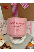 Best Teacher Ever Pembe Kupa – Öğretmene Şık & Anlamlı Hediye 💖🎁
