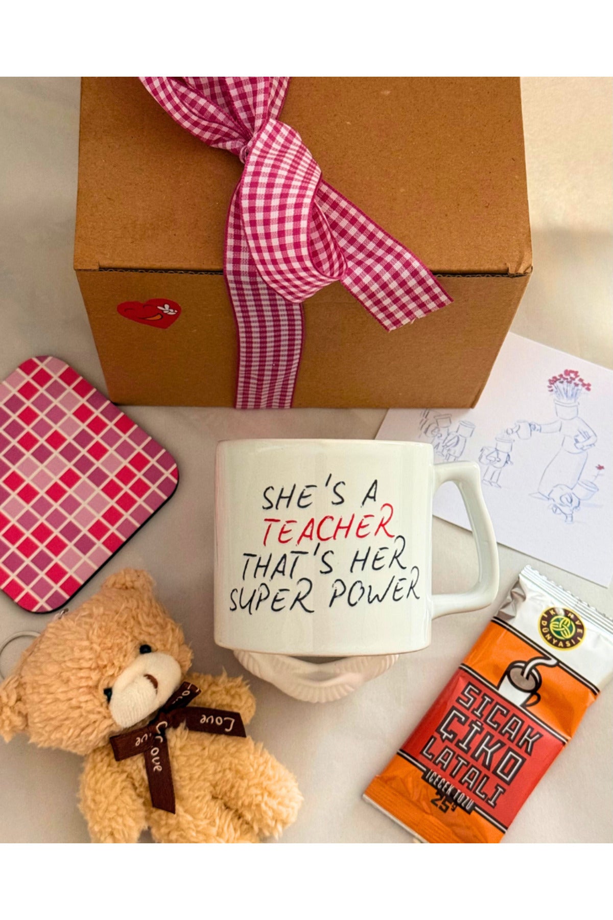 Super Power Teacher Hediye Seti – Öğretmeni Mutlu Eden Kupa & Sürprizler 💖🦸‍♀️