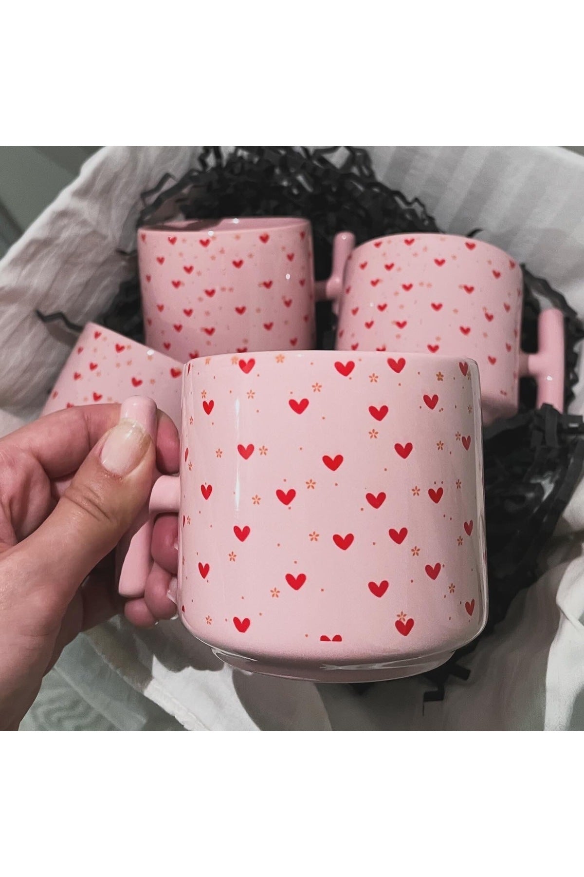 Pembe Kalpli Kupa Bardak -Sevgiliye Arkadaşa Doğum Günü Hediyesi
