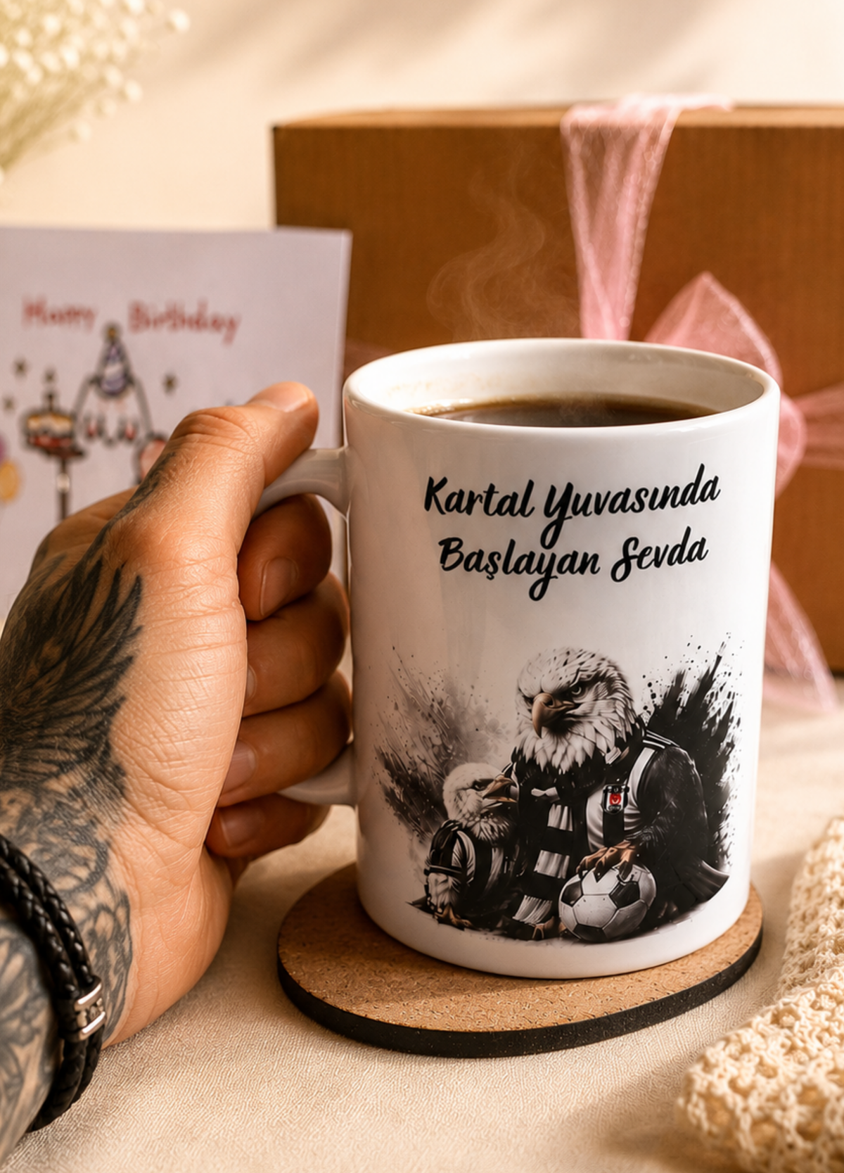 Babalar Günü İçin Beşiktaş Temalı Taraftar Kupası / Beşiktaşlı Babaya Hediye