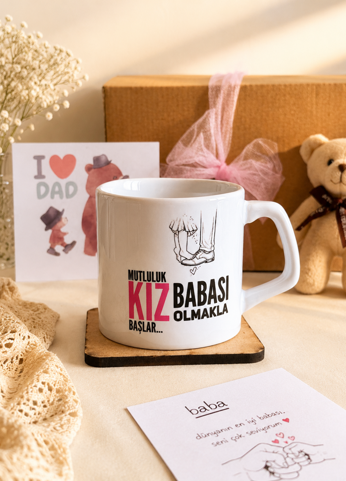 Kız Babalarına Özel Babalar Günü İçin Anlamlı Hediye Kupa Bardak Seti