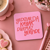 Yıldızlar da Kayar Bardak Altlığı 💖✨ | Pembe Dekoratif Kahve Altlığı | Motivasyon Hediyesi