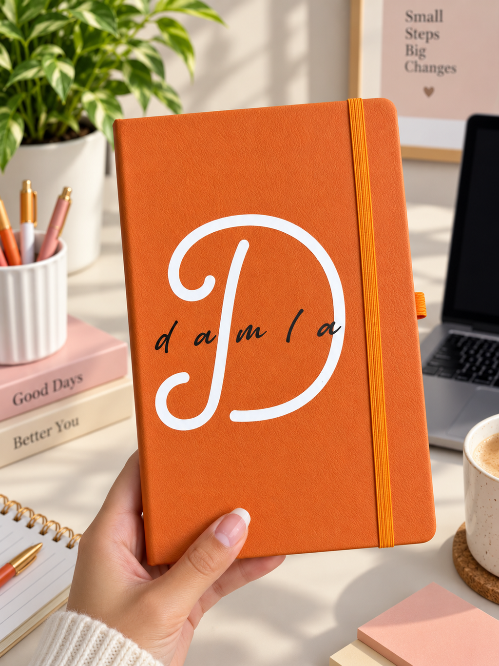 Kişiye Özel İsimli Termo Deri Defter 📔 Harf Tasarımlı Lastikli Çizgili Ajanda | İsme Özel Hediyelik Defter 🎁