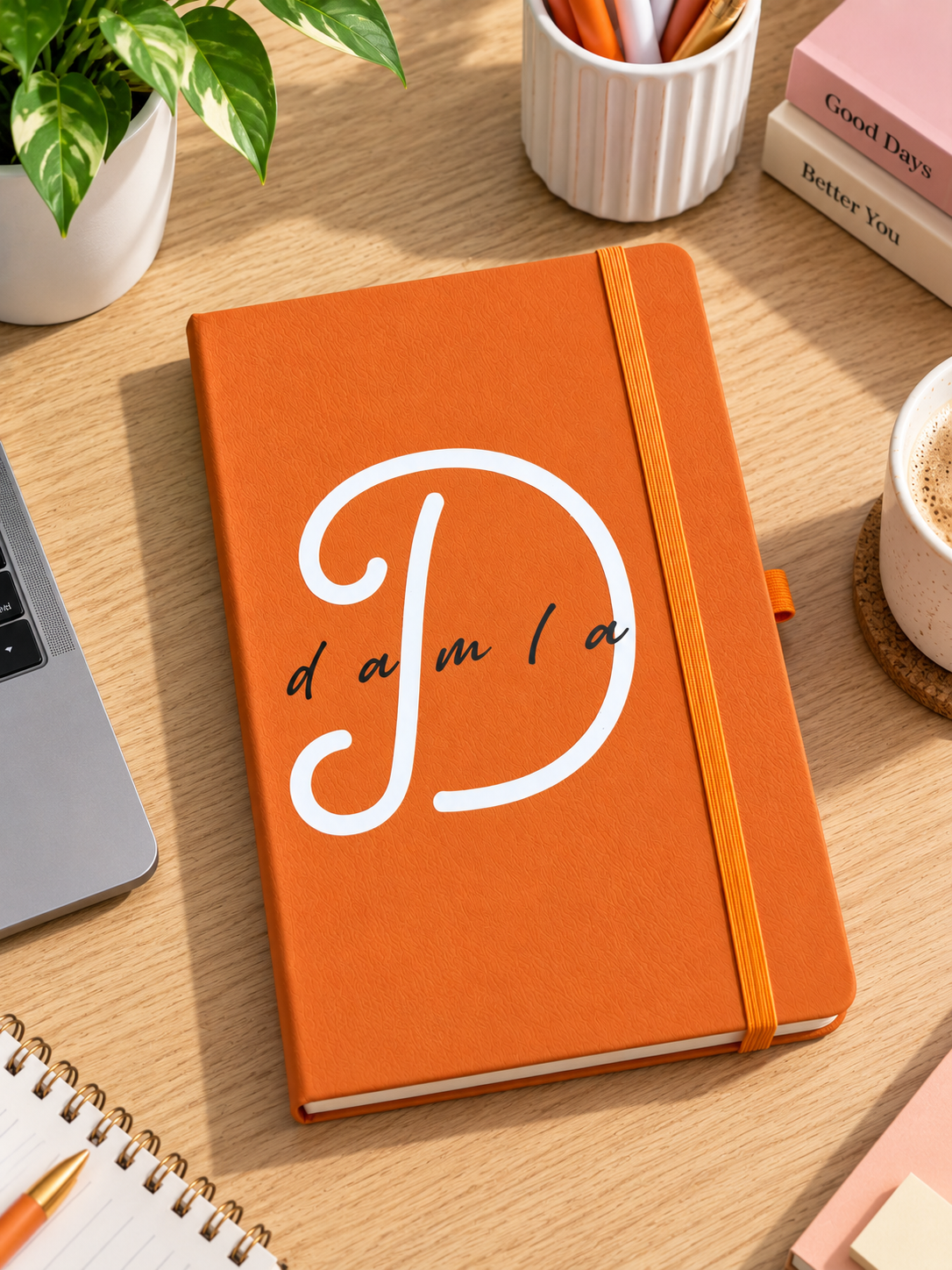 Kişiye Özel İsimli Termo Deri Defter 📔 Harf Tasarımlı Lastikli Çizgili Ajanda | İsme Özel Hediyelik Defter 🎁