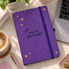 Cute But Psychologist Mor Termo Deri Defter 💜 Psikologlara Özel Lastikli Çizgili Not Defteri | Psikoloğa Hediye 🎁✨