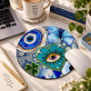 Nazar Boncuklu Mavi Yuvarlak Mouse Pad 19,5 cm | GLOWOOW