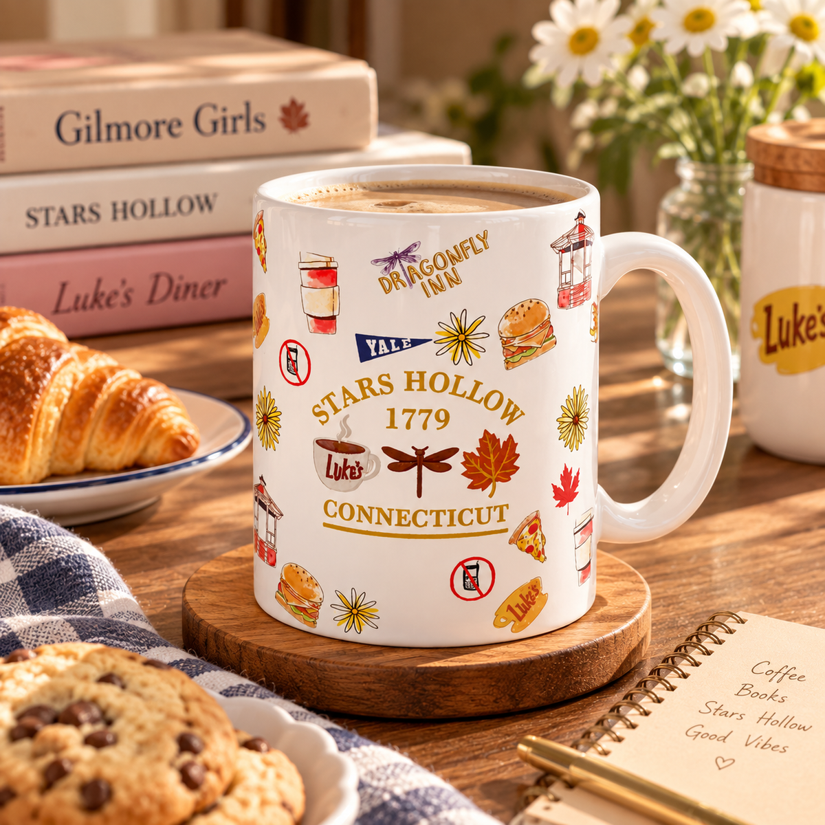 Gilmore Girls Stars Hollow Kupa Bardak | Dragonfly Inn Yale Luke’s Temalı Seramik Kupa