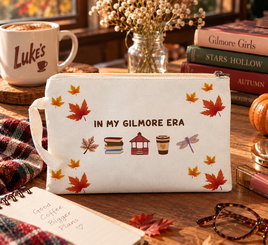 Gilmore Girls Makyaj Çantası | In My Gilmore Era Sonbahar Temalı Kozmetik Çantası