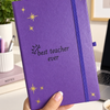 Best Teacher Ever Yazılı Öğretmen Defteri 👑 | Mor Kapaklı Lastikli Not Defteri 📚🎁 Öğretmene Hediye