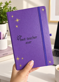 Best Teacher Ever Yazılı Öğretmen Defteri 👑 | Mor Kapaklı Lastikli Not Defteri 📚🎁 Öğretmene Hediye